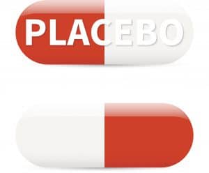 Vector red and white placebo pill